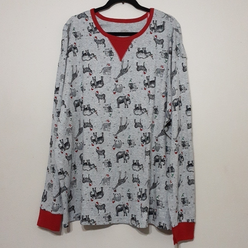 Wonder shop pajamas set men 3XB novelty Christmas print holidays cozy soft gray